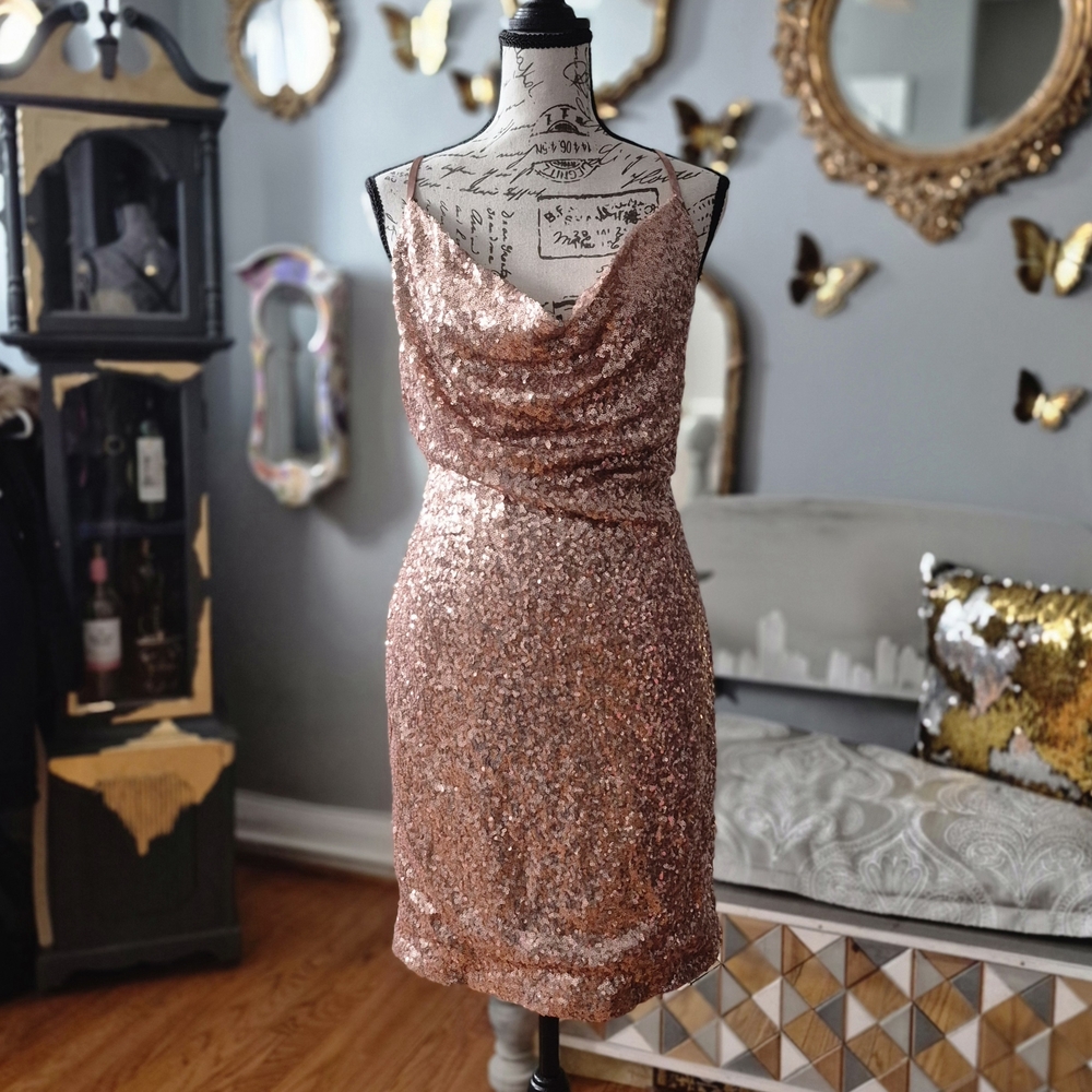 NWT Barbiecore Fashion Nova Sequin Dress 1X